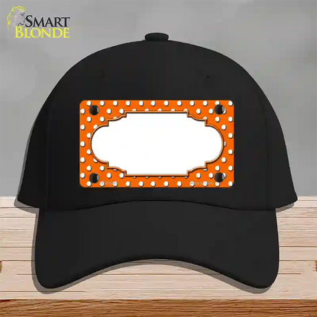 Scallop Orange White Polka Dot Novelty License Plate Hat Cotton / Black