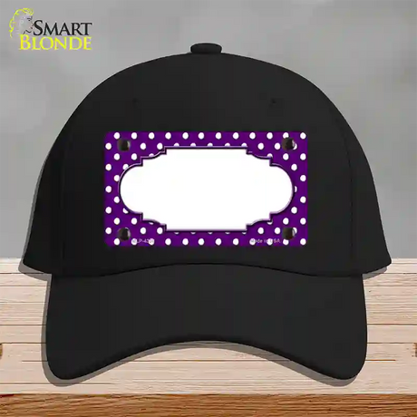 Scallop Purple White Polka Dot Novelty License Plate Hat Cotton / Black