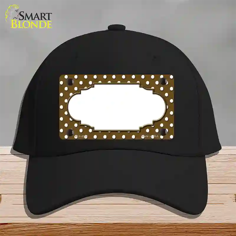 Scallop Brown White Polka Dot Novelty License Plate Hat Cotton / Black