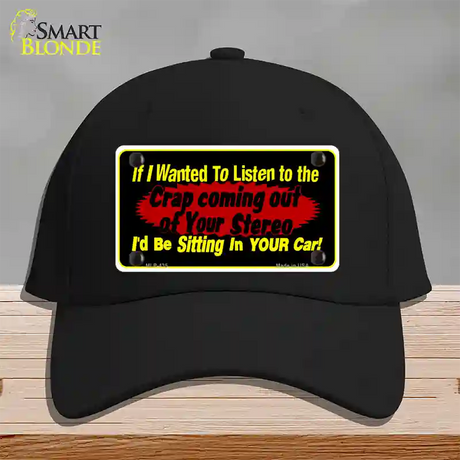 The Crap From Your Stereo Novelty License Plate Hat Cotton / Black