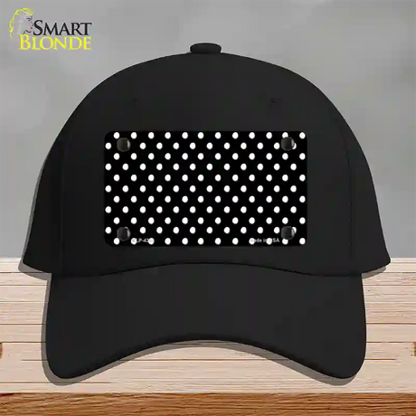 Black Polka Dot Novelty License Plate Hat Cotton / Black