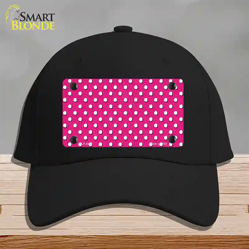 Pink Polka Dot Novelty License Plate Hat Cotton / Black