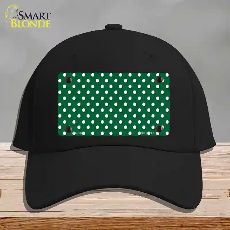 Green Polka Dot Novelty License Plate Hat Cotton / Black