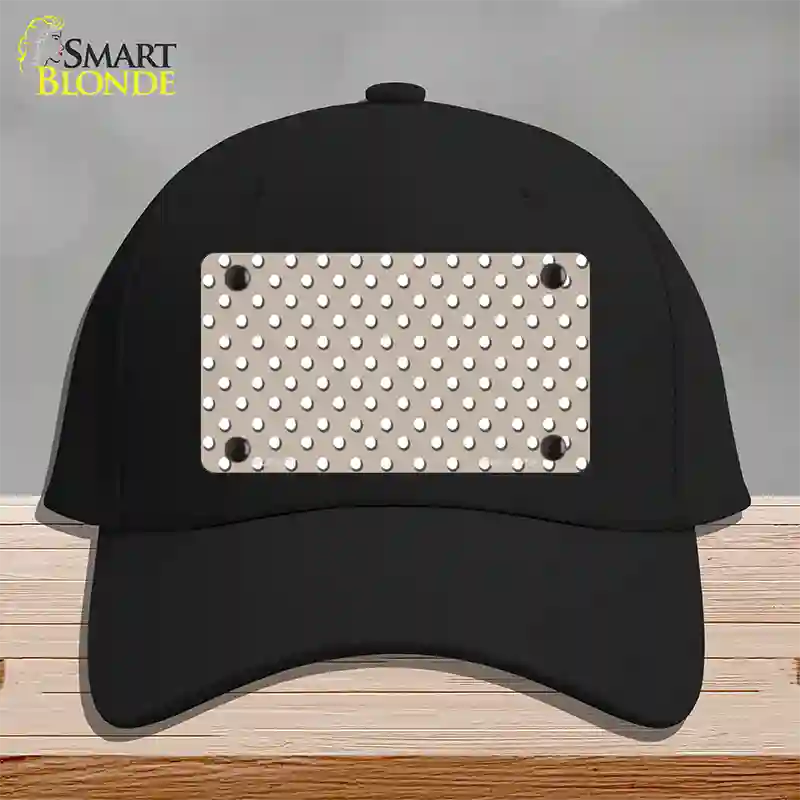 Tan Polka Dot Novelty License Plate Hat Cotton / Black
