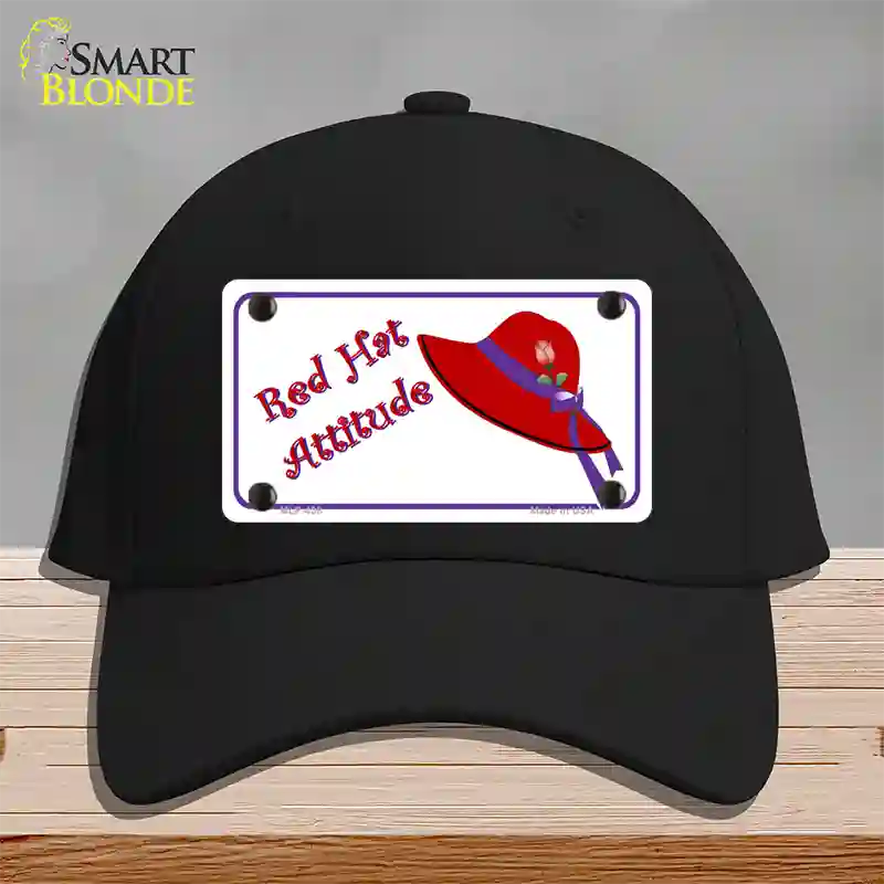 Red Hat Attitude Novelty License Plate Hat Cotton / Black