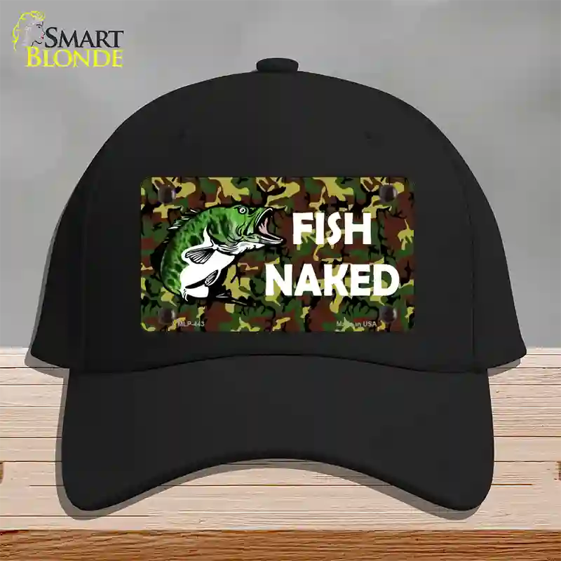 Fish Naked Novelty License Plate Hat Cotton / Black