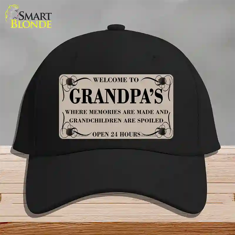 Welcome To Grandpas Novelty License Plate Hat Cotton / Black