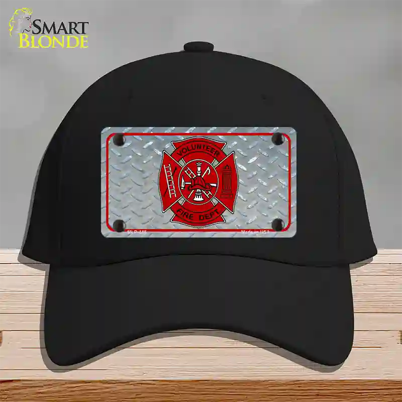 Volunteer Fire Dept Novelty License Plate Hat Cotton / Black