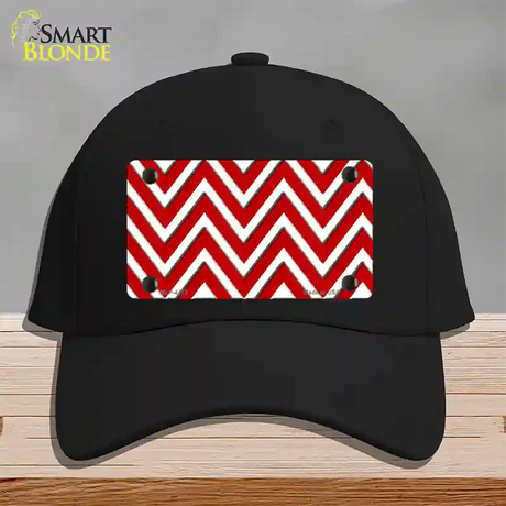 Red White Large Chevron Novelty License Plate Hat Cotton / Black