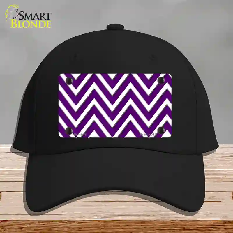 Purple White Large Chevron Novelty License Plate Hat Cotton / Black