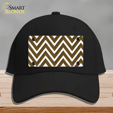 Brown White Large Chevron Novelty License Plate Hat Cotton / Black