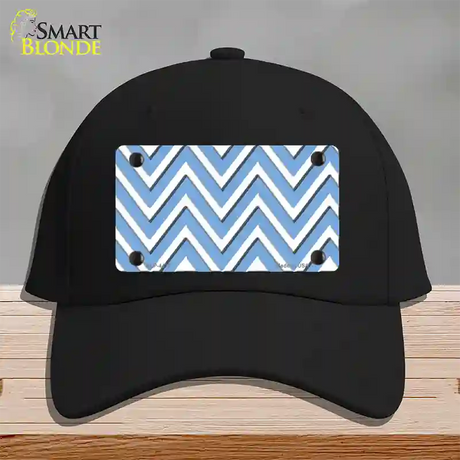 Light Blue White Large Chevron Novelty License Plate Hat Cotton / Black