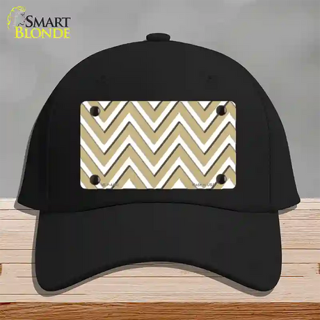 Gold White Large Chevron Novelty License Plate Hat Cotton / Black