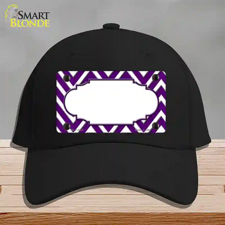 Purple White Large Chevron Center Scallop Novelty License Plate Hat Cotton / Black