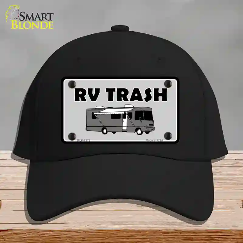 RV Trash Aluminum Automotive Novelty License Plate Hat Cotton / Black