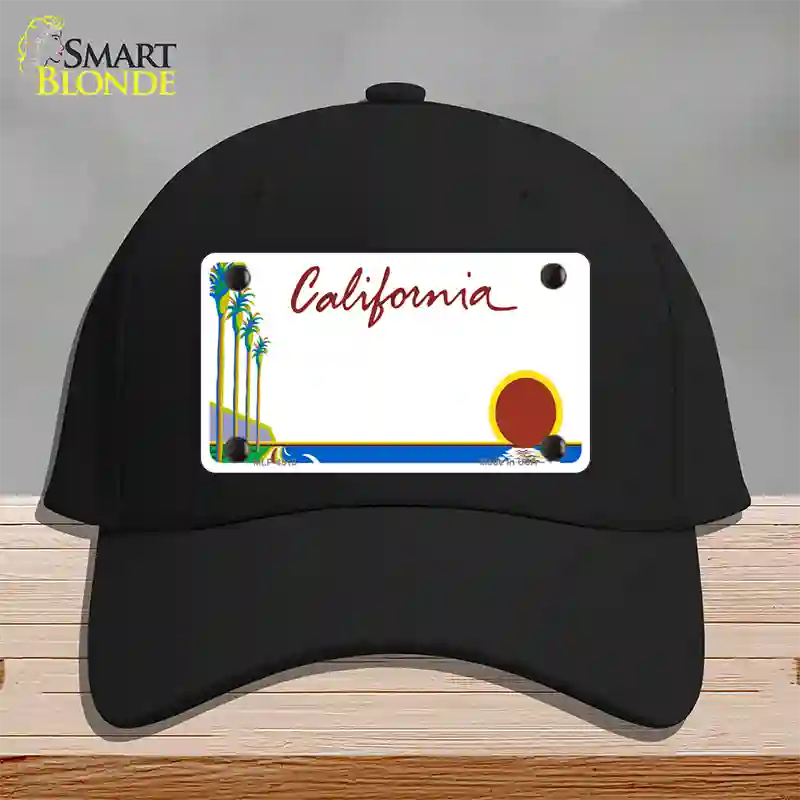 California Palm Trees State Blank Novelty License Plate Hat Cotton / Black