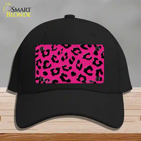 Pink Black Cheetah Novelty License Plate Hat Cotton / Black