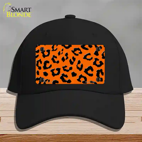 Orange Black Cheetah Novelty License Plate Hat Cotton / Black