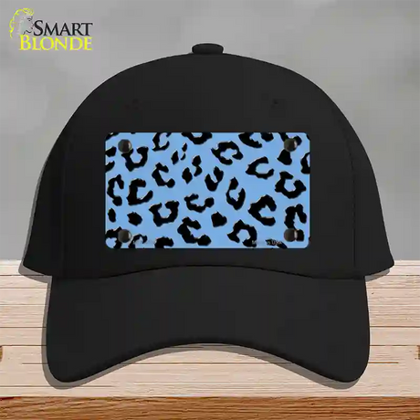 Light Blue Black Cheetah Novelty License Plate Hat Cotton / Black