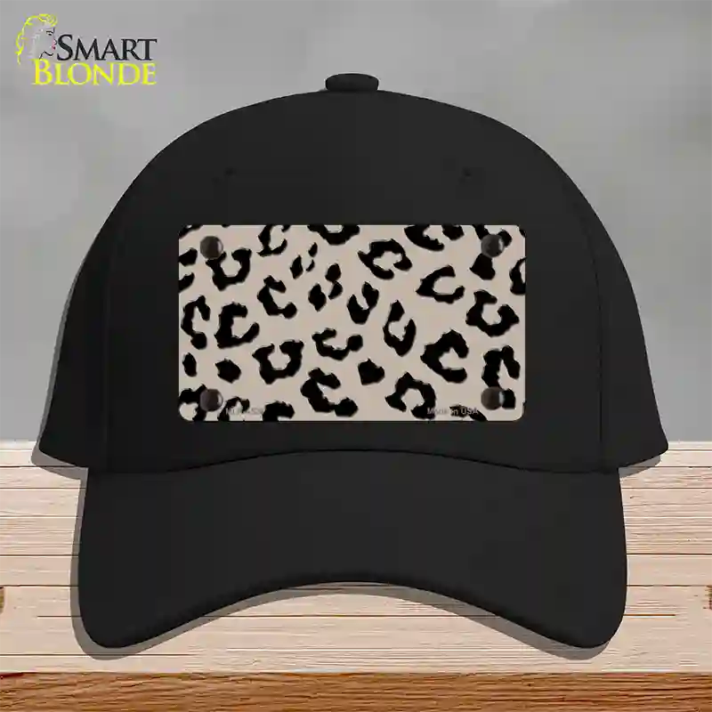 Tan Black Cheetah Novelty License Plate Hat Cotton / Black