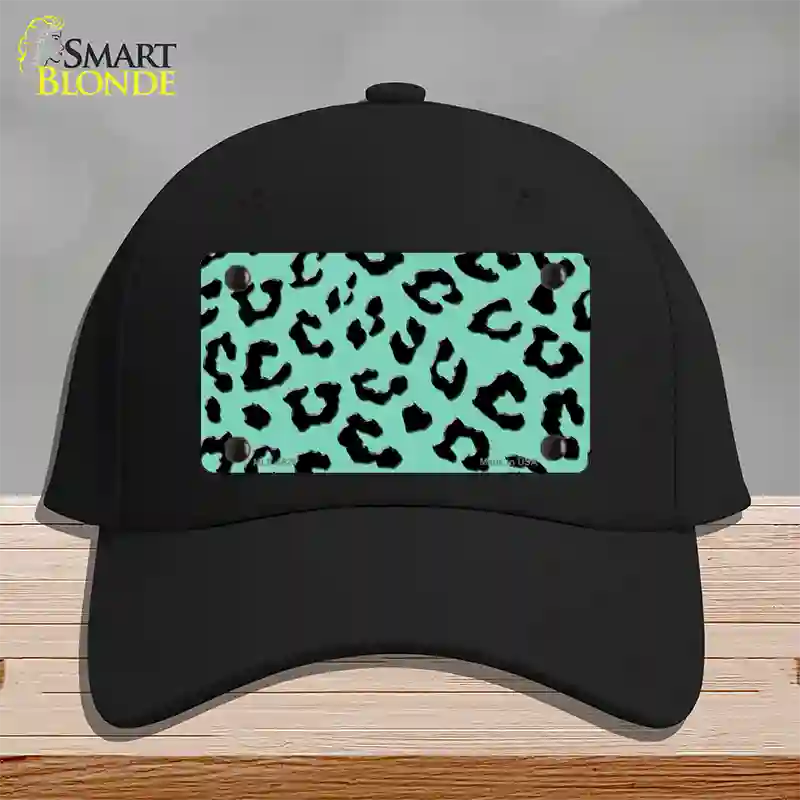 Mint Black Cheetah Novelty License Plate Hat Cotton / Black