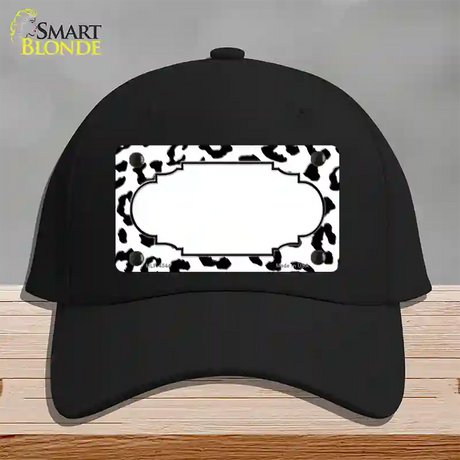 White Black Cheetah Scallop Novelty License Plate Hat Cotton / Black