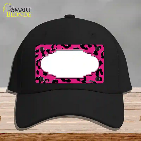 Pink Black Cheetah Scallop Novelty License Plate Hat Cotton / Black