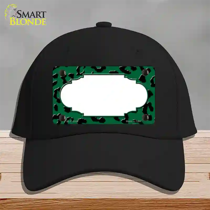 Green Black Cheetah Scallop Novelty License Plate Hat Cotton / Black