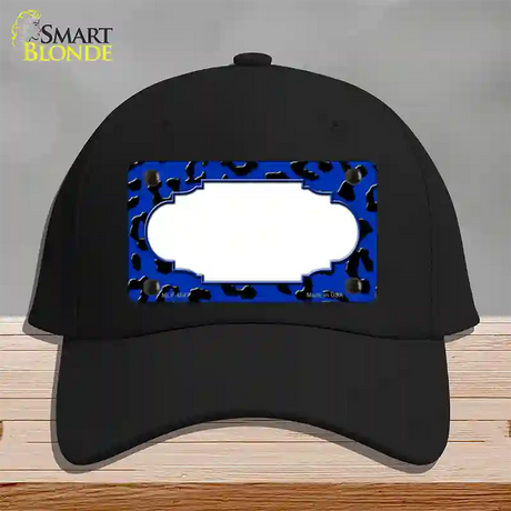 Blue Black Cheetah Scallop Novelty License Plate Hat Cotton / Black