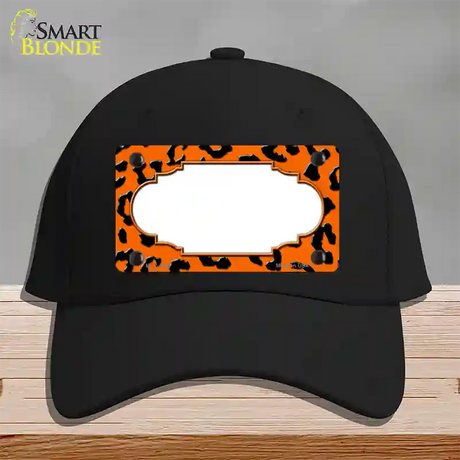 Orange Black Cheetah Scallop Novelty License Plate Hat Cotton / Black