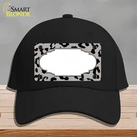 Grey Black Cheetah Scallop Novelty License Plate Hat Cotton / Black