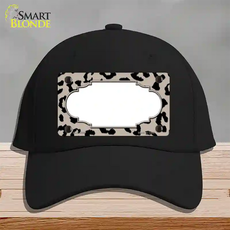 Tan Black Cheetah Scallop Novelty License Plate Hat Cotton / Black