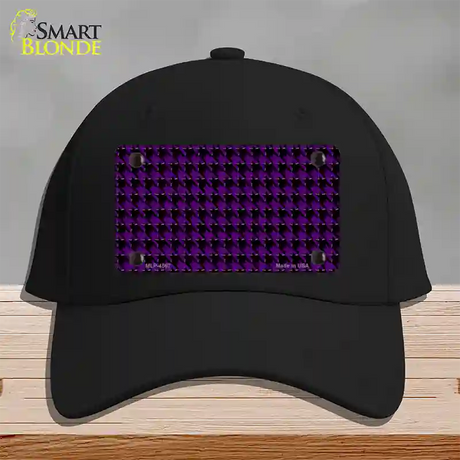 Purple Black Houndstooth Novelty License Plate Hat Cotton / Black