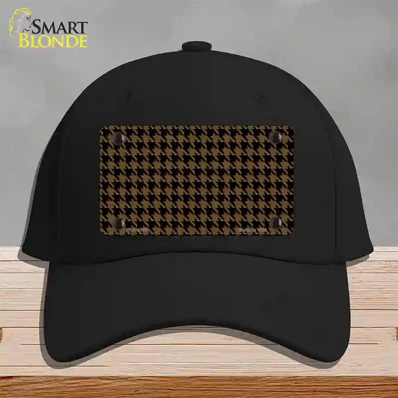 Brown Black Houndstooth Novelty License Plate Hat Cotton / Black