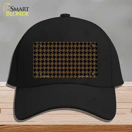 Brown Black Houndstooth Novelty License Plate Hat Cotton / Black