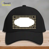 Gold Black Houndstooth Scallop Center Novelty License Plate Hat Cotton / Black