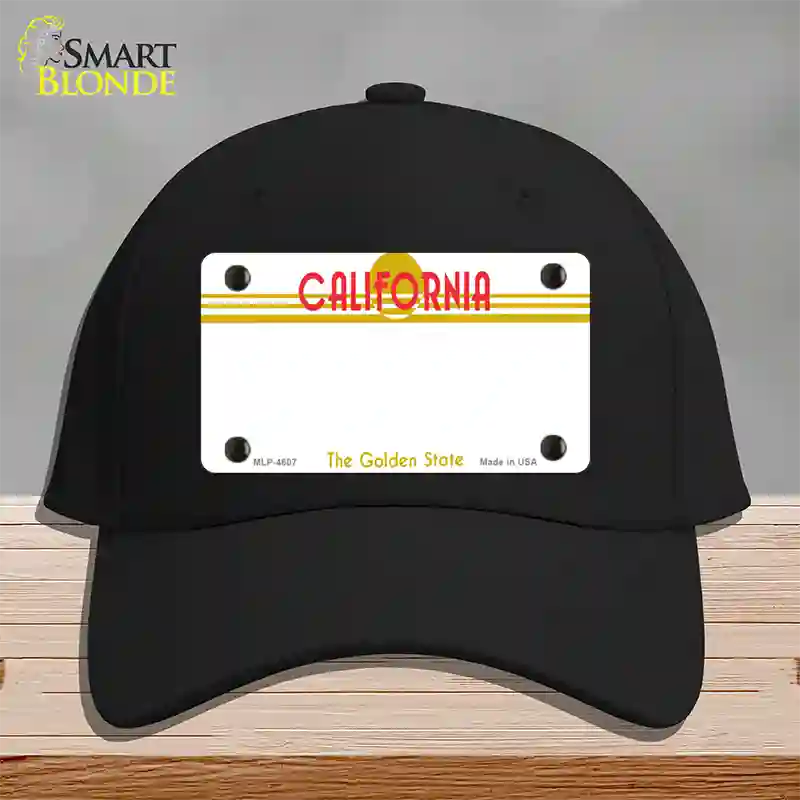 California Golden State Plate State Blank Novelty License Plate Hat Cotton / Black