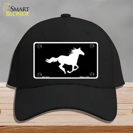 Running Horse Novelty License Plate Hat Cotton / Black