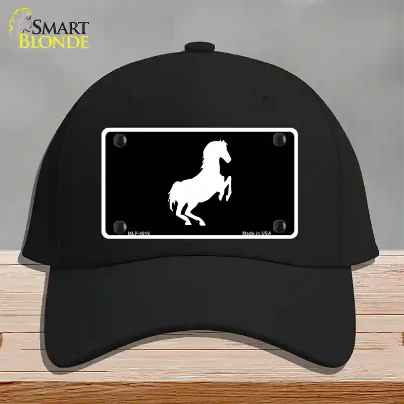 Horse Novelty License Plate Hat Cotton / Black