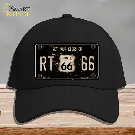 Route 66 Get Your Kicks Novelty License Plate Hat Cotton / Black