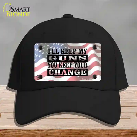 Ill Keep My Guns Novelty License Plate Hat Cotton / Black