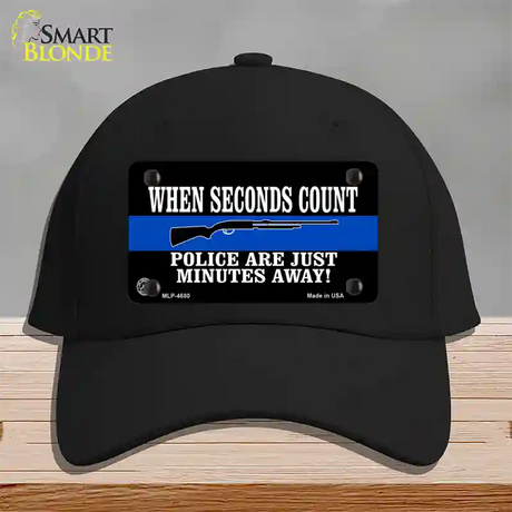 Police Are Just Minutes Away Novelty License Plate Hat Cotton / Black