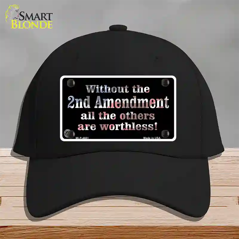 Without 2nd Amendment Novelty License Plate Hat Cotton / Black