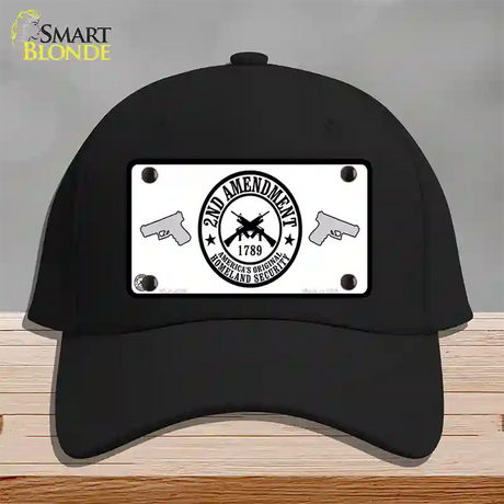 2nd Amendment Novelty License Plate Hat Cotton / Black