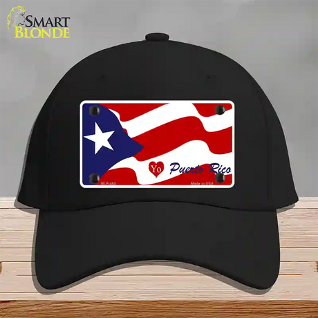 I Love Puerto Rico Novelty License Plate Hat Cotton / Black