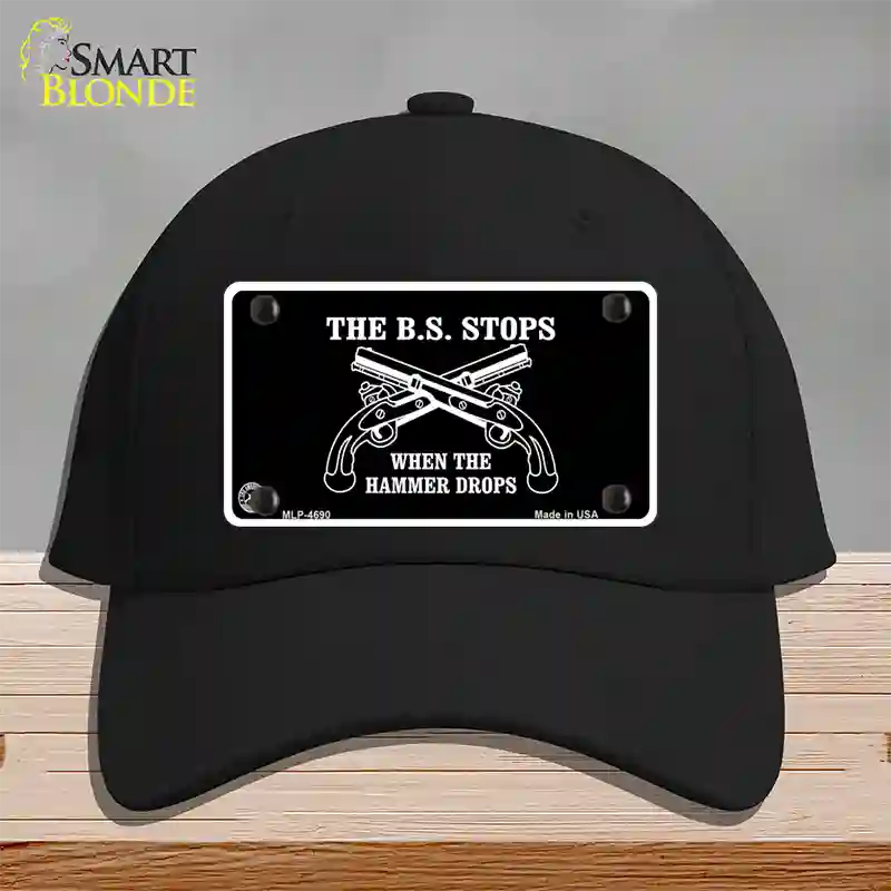 The BS Stops Novelty License Plate Hat Cotton / Black