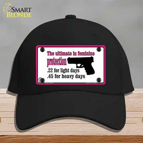 Feminine Protection Novelty License Plate Hat Cotton / Black