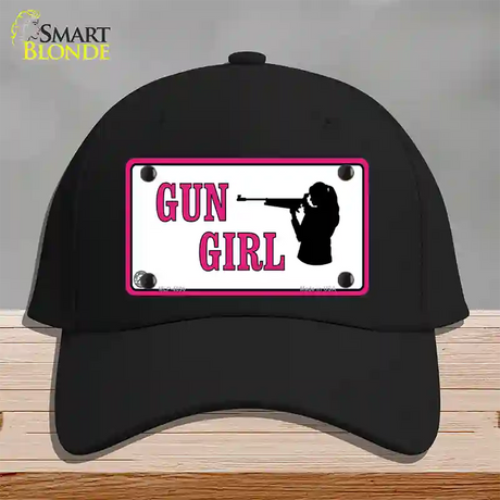 Gun Girl Novelty License Plate Hat Cotton / Black