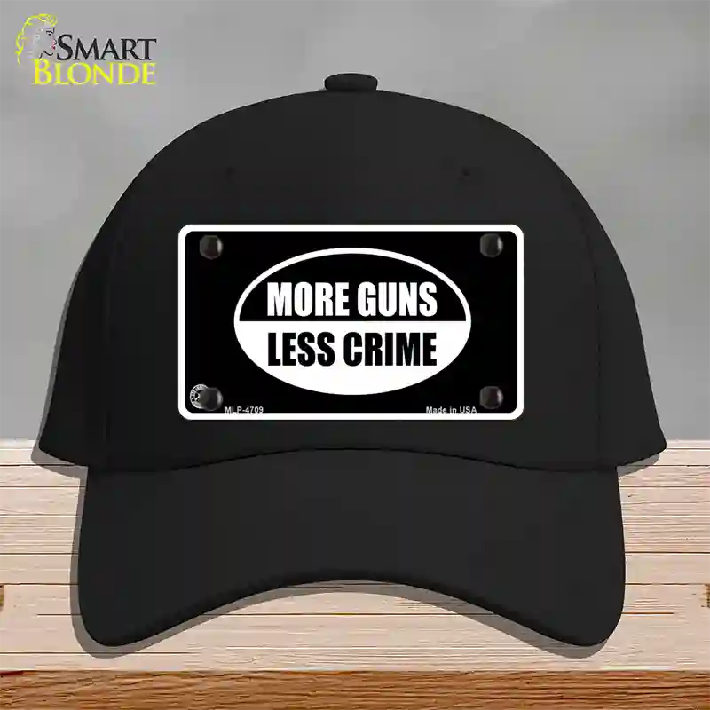 More Guns Less Crime Novelty License Plate Hat Cotton / Black