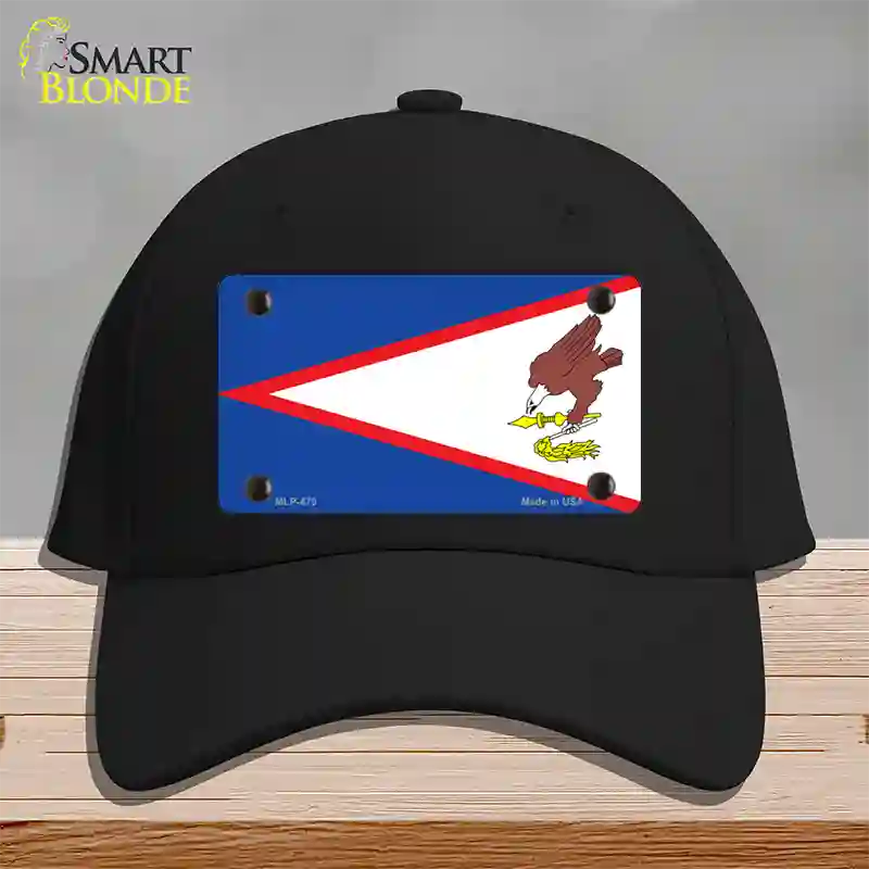 American Samoa Flag Novelty License Plate Hat Cotton / Black